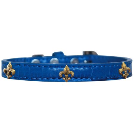 PET PAL Bronze Fleur De Lis Widget Croc Dog CollarBlue Size 16 PE863054